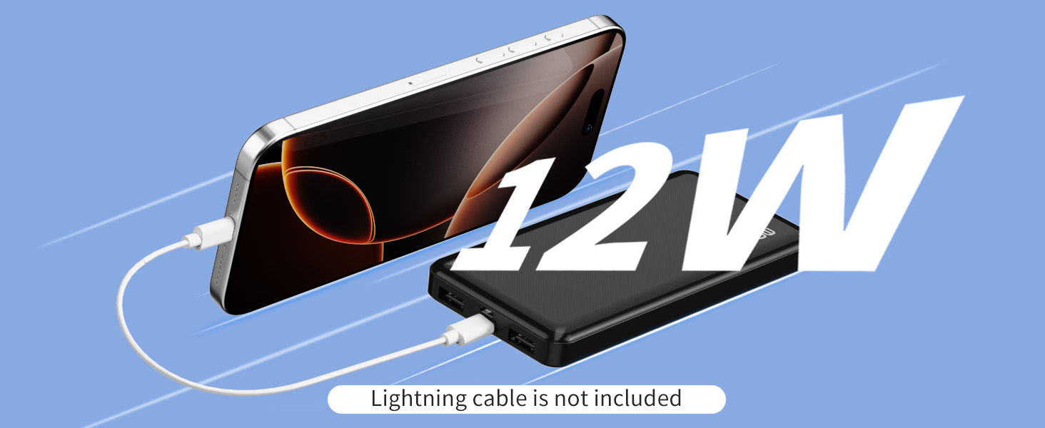 12W faster charging portable charger