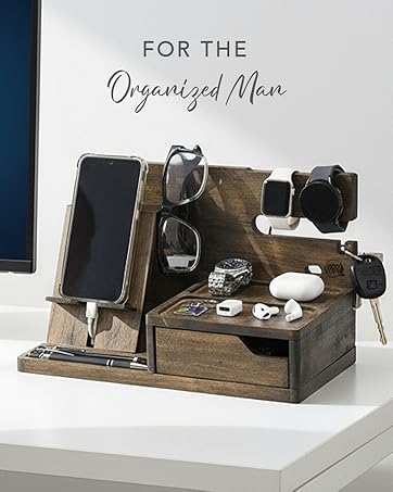 EcoLeafy Dot Nightstand Organizer for Cellphone, Tablet, Headphone, Sunglasses Accessories