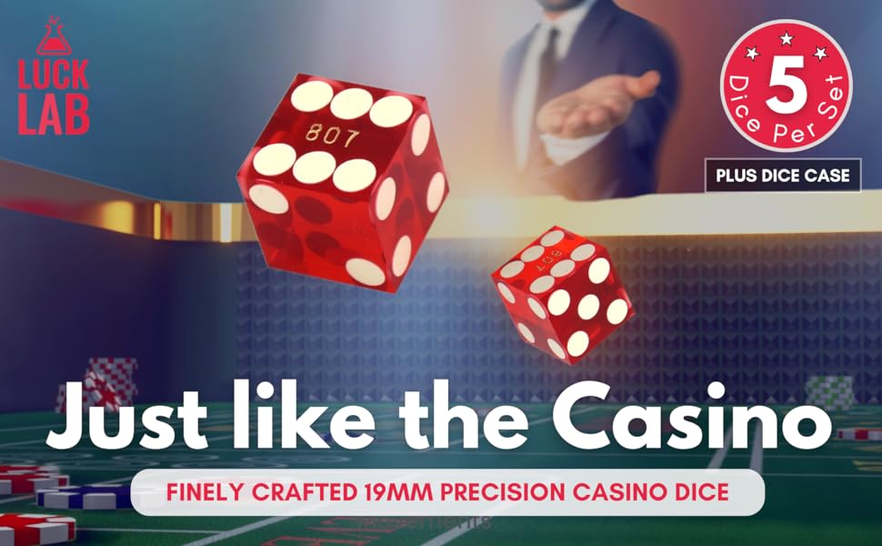 Just Like the Casino.  Finely Crafed 19mm Precision Dice